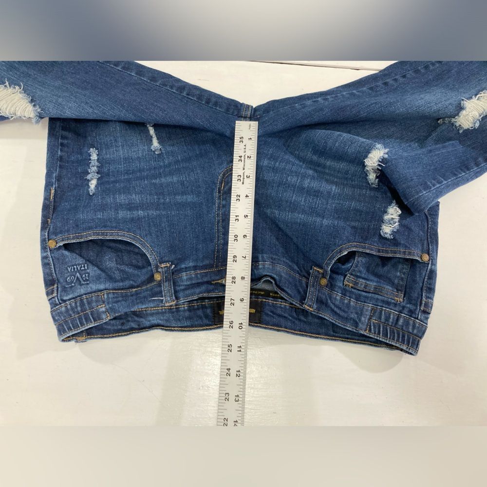 Versace 19V69 Italia Jeans Womens 31 Distressed Blue Denim Designer - Picture 11 of 13